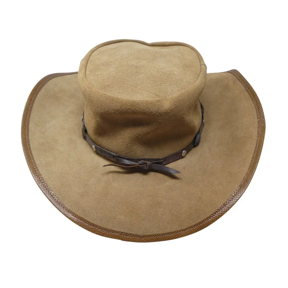 Winfield Cover Co Brown Leather Concho Trim Broken In Western Hat